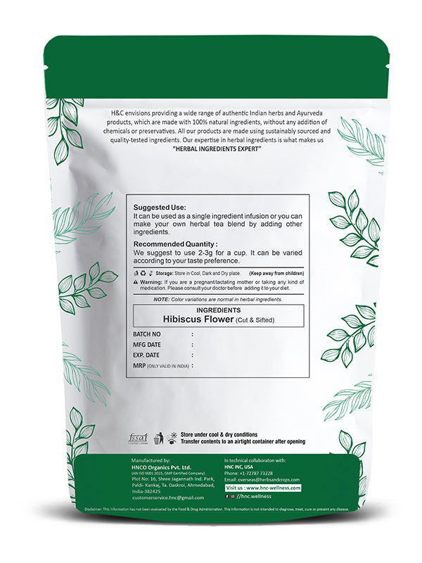Hibiscus Flower Cut & Sifted - 100 gm | Herbal Tea Ingredient