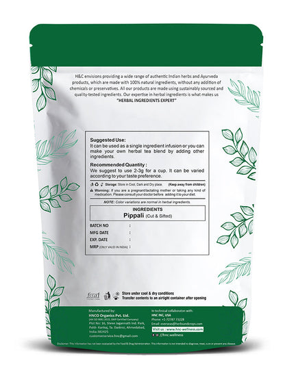 Pippali Cut & Sifted - 100 gm  | Herbal Tea Ingredient