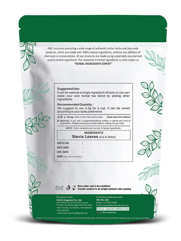 Stevia Cut & Sifted - 100 gm | Herbal Tea Ingredient