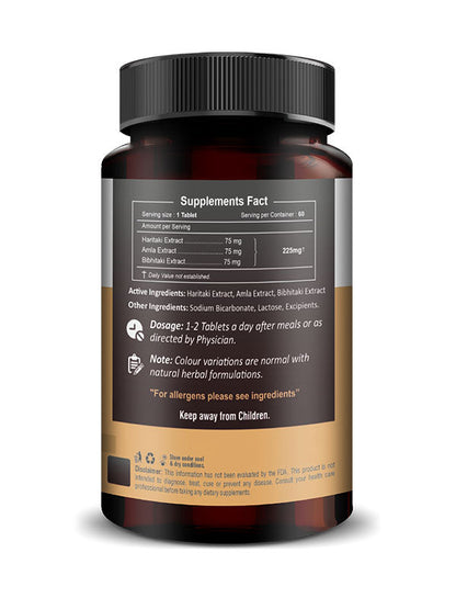 Triphala Extract Quick Dissolving Tablets - 60 count