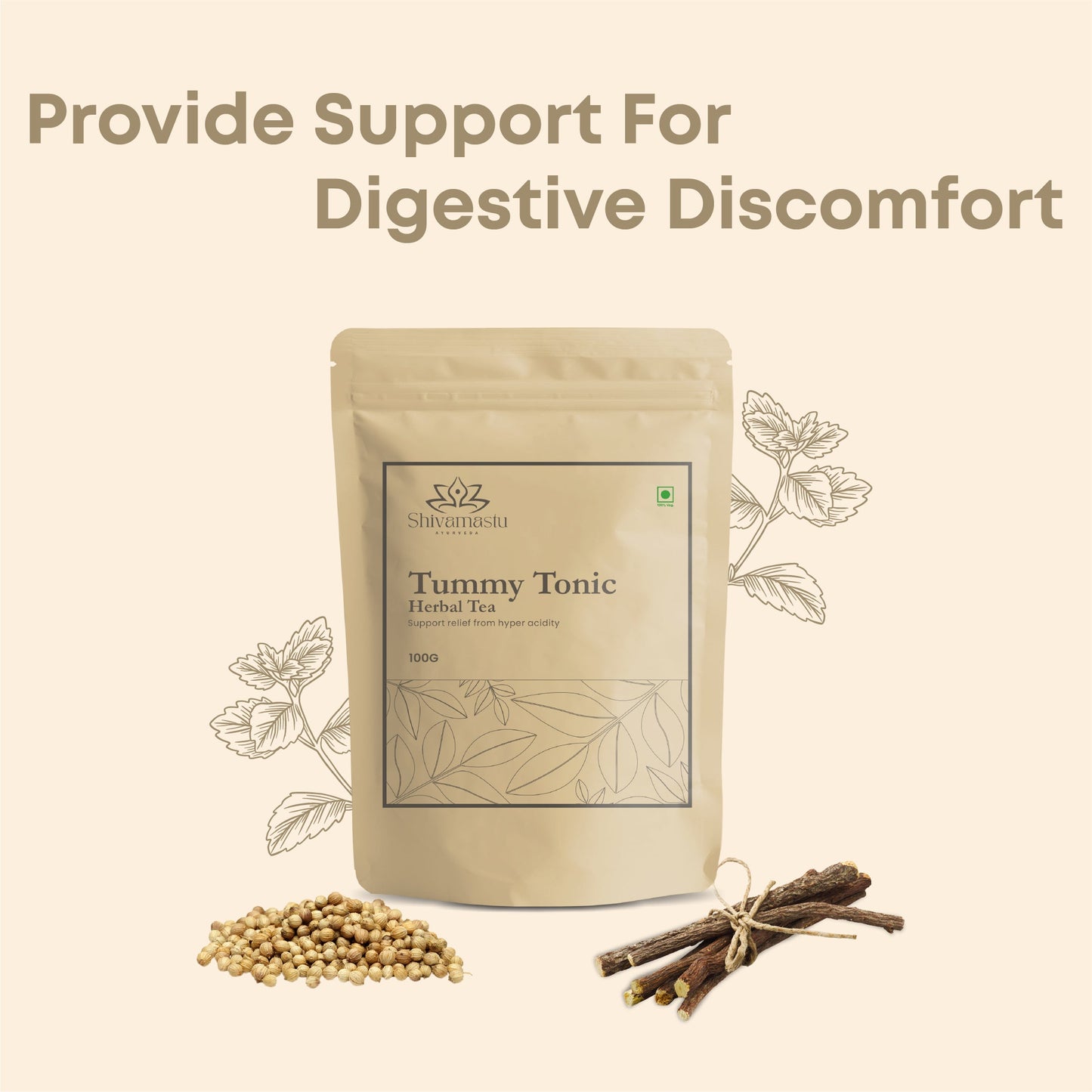Tummy Tonic Herbal Tea - 100 GM By Shivamastu Ayurveda