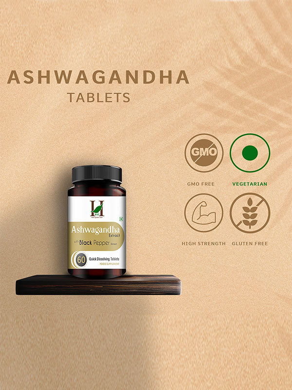 Ashwagandha Extract with Black Pepper Quick Dissolving Tablets - 60 count