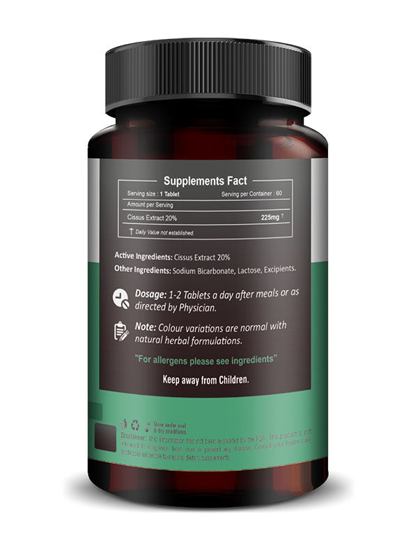 H&C Cissus Extract Quick Dissolving Tablets - 60 count