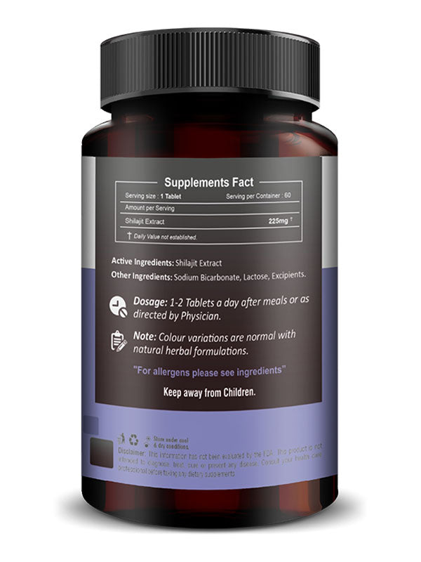 Shilajit Extract Quick Dissolving Tablets - 60 count