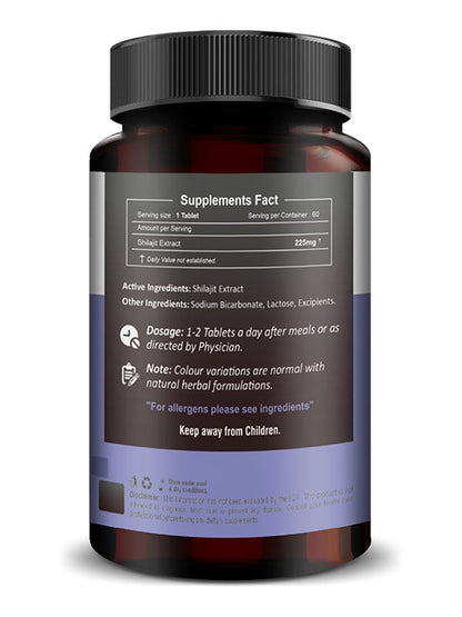 Shilajit Extract Quick Dissolving Tablets - 60 count