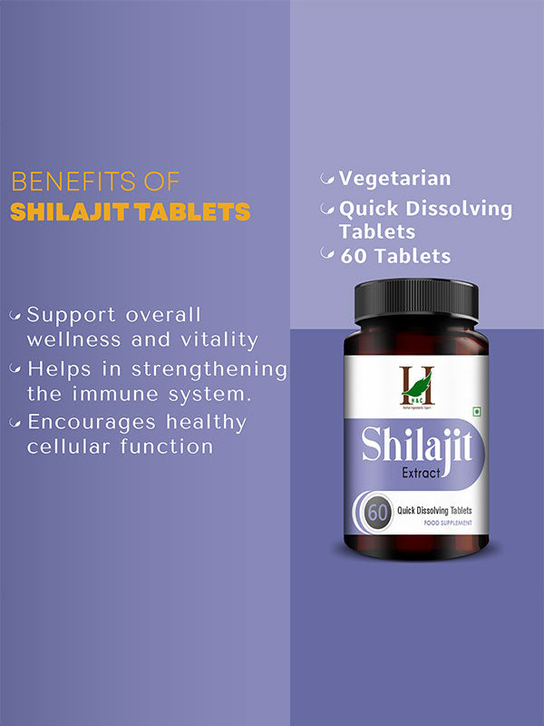 Shilajit Extract Quick Dissolving Tablets - 60 count